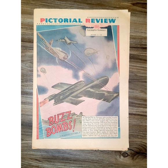 Vtg Pictorial Review Newspaper Los Angeles Examiner WWII - Picture 1 of 4